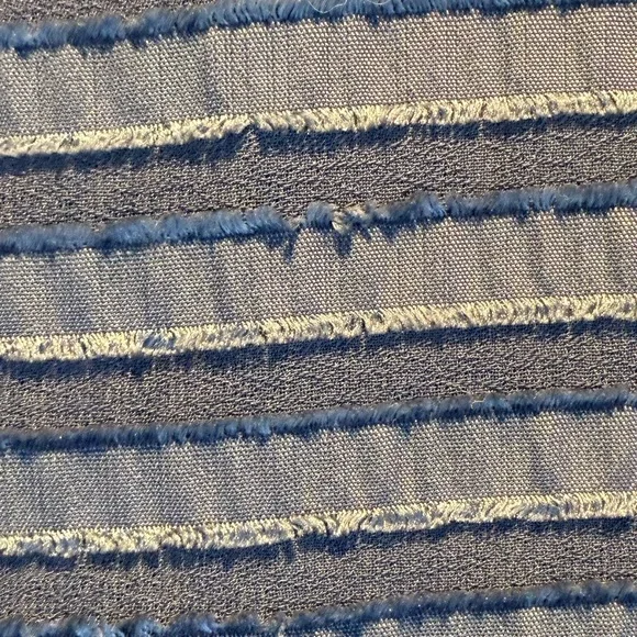 loft blouse women's Square Neck Blouse Gray small some intentional fraying - Picture 8 of 9